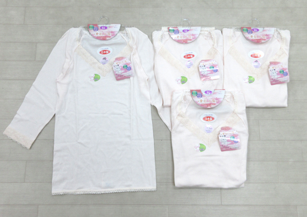 送料300円(稅込)■zo420■レディース 清光 肌著 8分袖インナー LL 4點(diǎn)【シンオク】