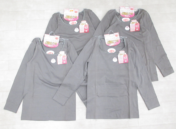 送料300円(稅込)■zo305■レディース 清光 肌著 9分袖インナーシャツ L 日本制 4點【シンオク】