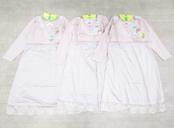 送料300円(稅込)■zo306■レディース 清光 肌著 レモンユーカリ 8分袖ブラスリ インナーワンピース LL-95 日本制 3點【シンオク】