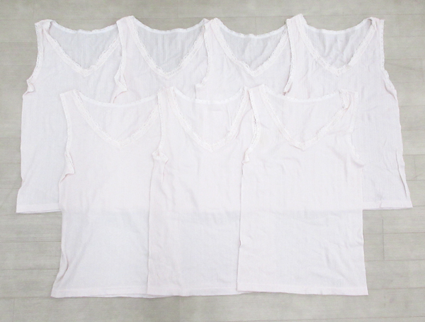 送料300円(稅込)■zo951■レディース 清光 肌著 ラン型インナーシャツ LL 日本制 7點【シンオク】