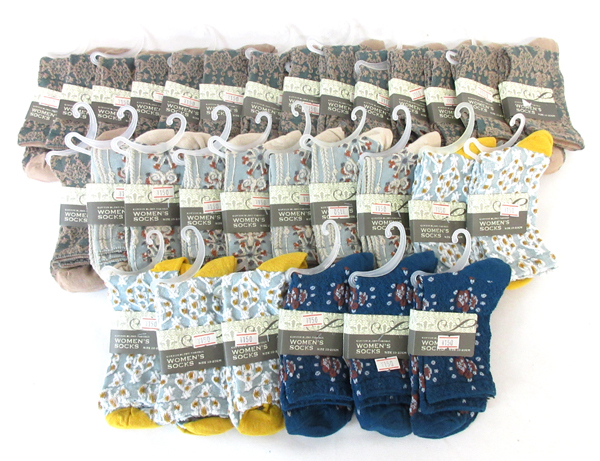 送料300円(稅込)■kz070■レディース クルーソックス 23-25cm 4種 30點【シンオク】