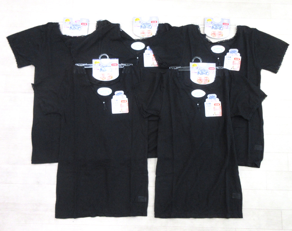 送料300円(稅込)■zo167■レディース 清光 肌著 メッシュジャガード織 3分袖 インナーシャツ LL 日本制 5點【シンオク】