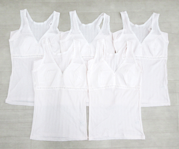 送料300円(稅込)■zo965■レディース 清光 肌著 ラン型インナーシャツ M 日本制 5點(diǎn)【シンオク】