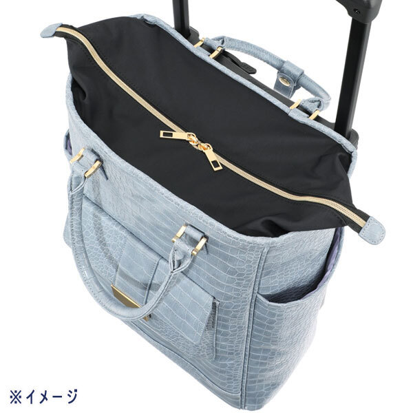 送料300円(稅込)■pf133■スワニー トートキャリー クロコダイル型押し 4輪ストッパー付き L 34100円相當(dāng)【シンオク】