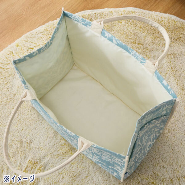 送料300円(稅込)■sa066■スワトウ刺しゅう協(xié)會認定 ジャガード織 インテリア収納バッグ カフェラテ 6690円相當【シンオク】