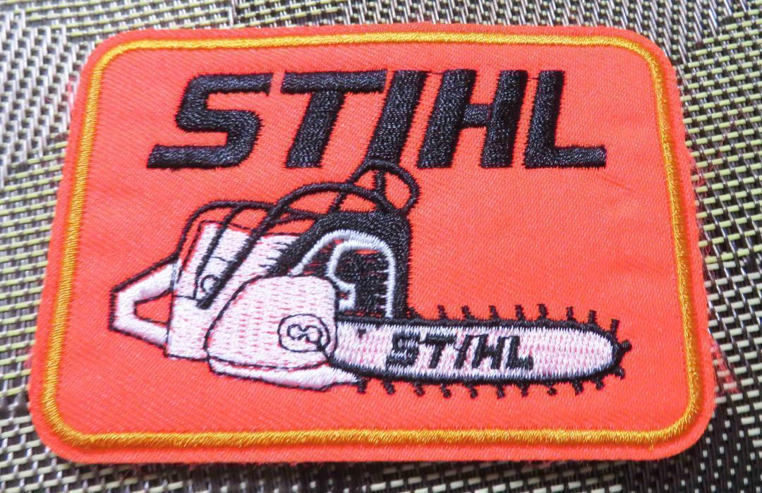 橙SH《激渋》激渋STIHLスチール 刺繍ワッペン◆アウトドアパワーツール、チェンソー/ トリマー◎アメリカ　DIY　山林業(yè)　農(nóng)業(yè)　工事関系者