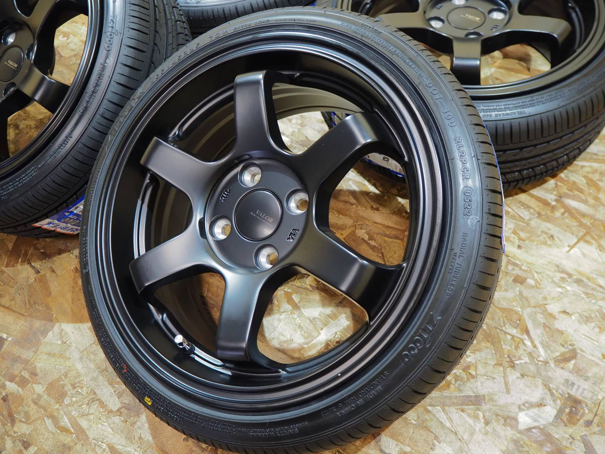 ★引っ張り★165/45R15 6.5J+38 4H100 人気6本スポーク 軽量 深リム 逆ゾリ 新品タイヤホイールSET1台分 軽トラ 軽箱 カスタム ブラック_画像5