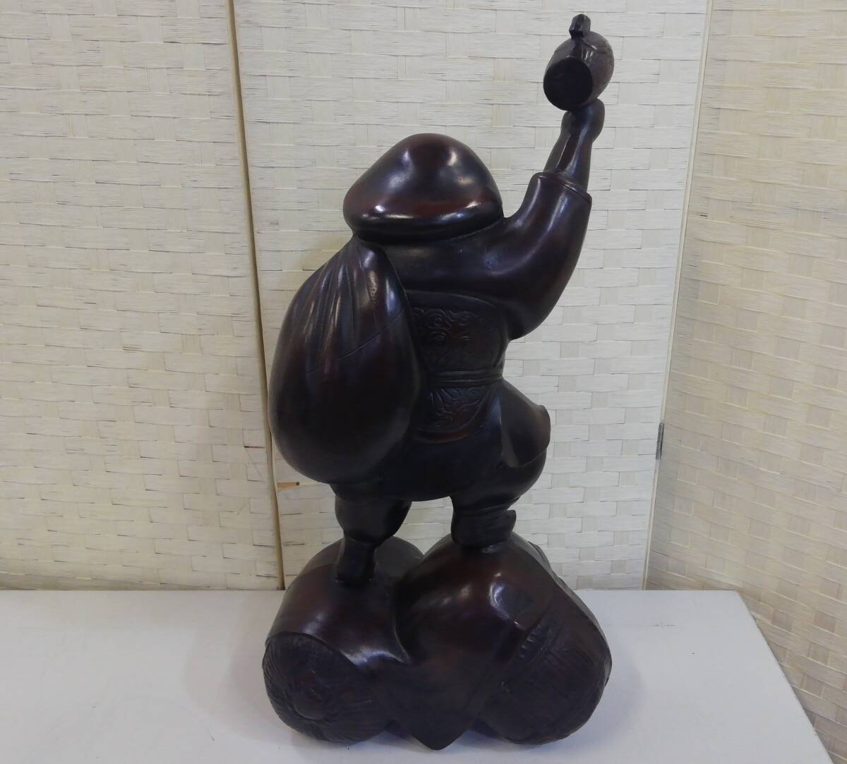 あ//つH5276 【良品?保管品】金屬制　 大黒天置物　　縁起物　大黒様　七福神　重量約15kg