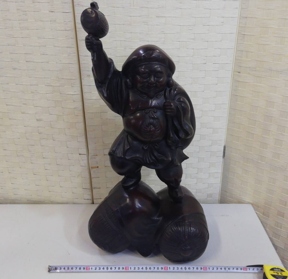 あ//つH5276 【良品?保管品】金屬制　 大黒天置物　　縁起物　大黒様　七福神　重量約15kg