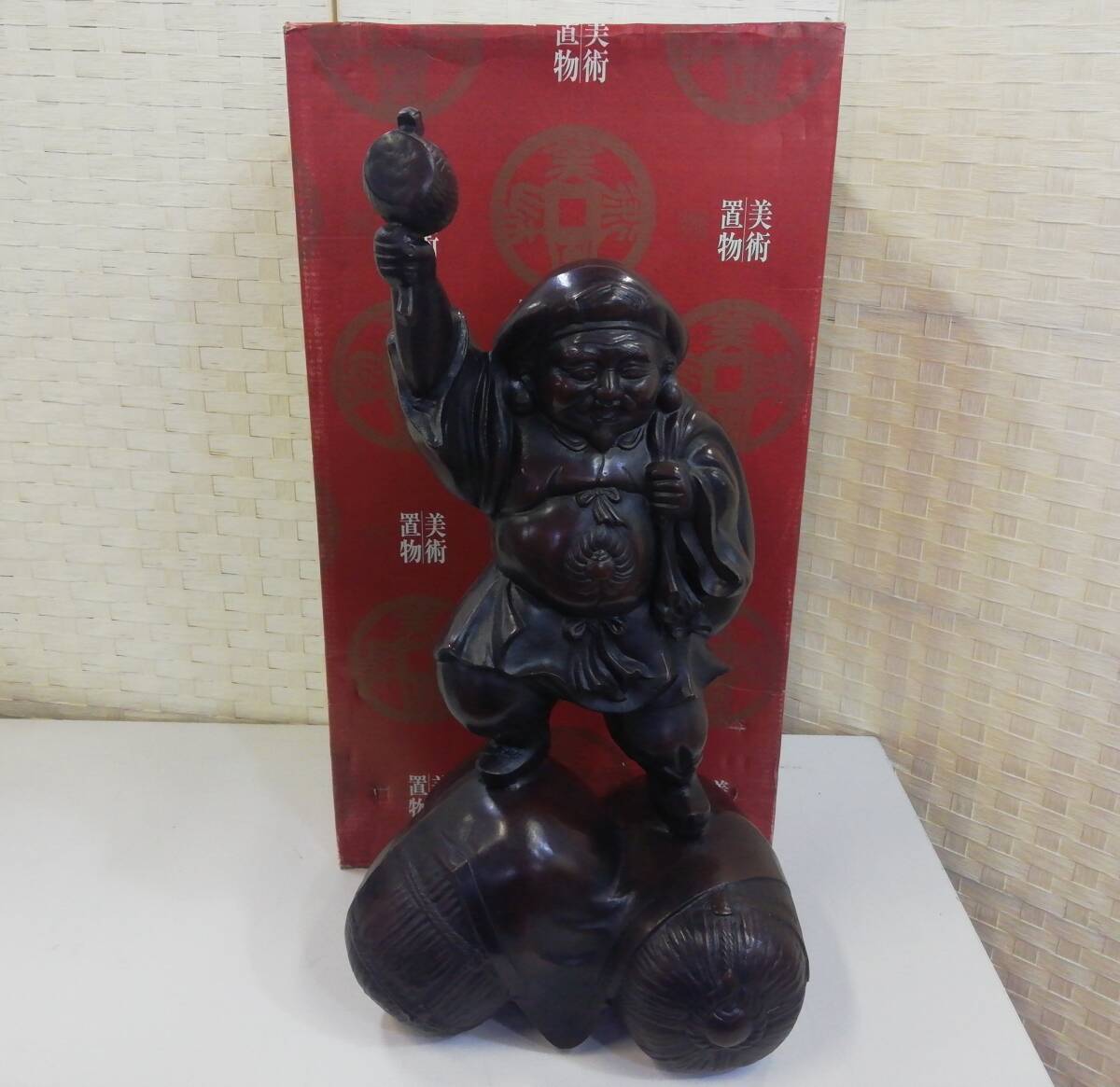 あ//つH5276 【良品?保管品】金屬制　 大黒天置物　　縁起物　大黒様　七福神　重量約15kg
