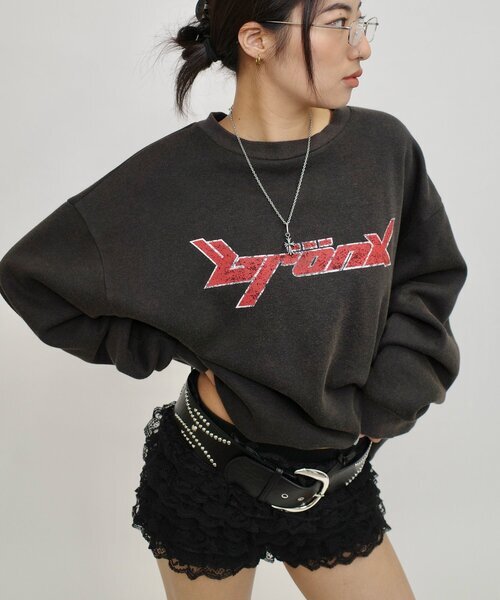 「WHO'S WHO gallery」 スウェットカットソー LARGE ブラック レディース