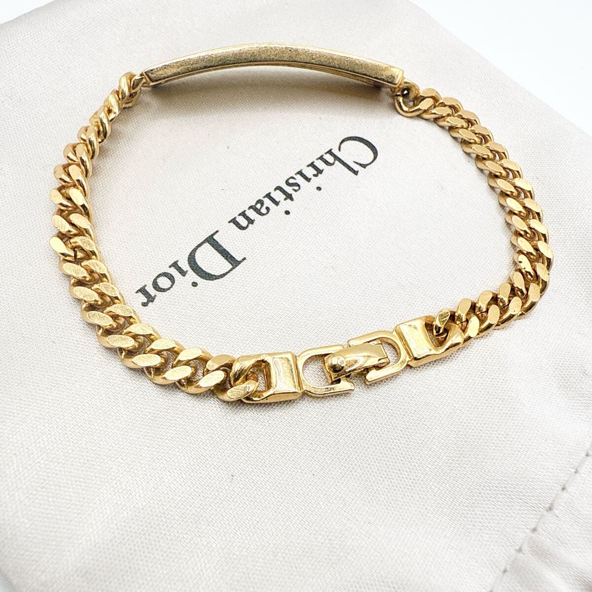 2561-2　【Germany制】　Dior　ブレスレット　バングル　CD　希少　アクセサリー　ディオール　金　ゴールド
