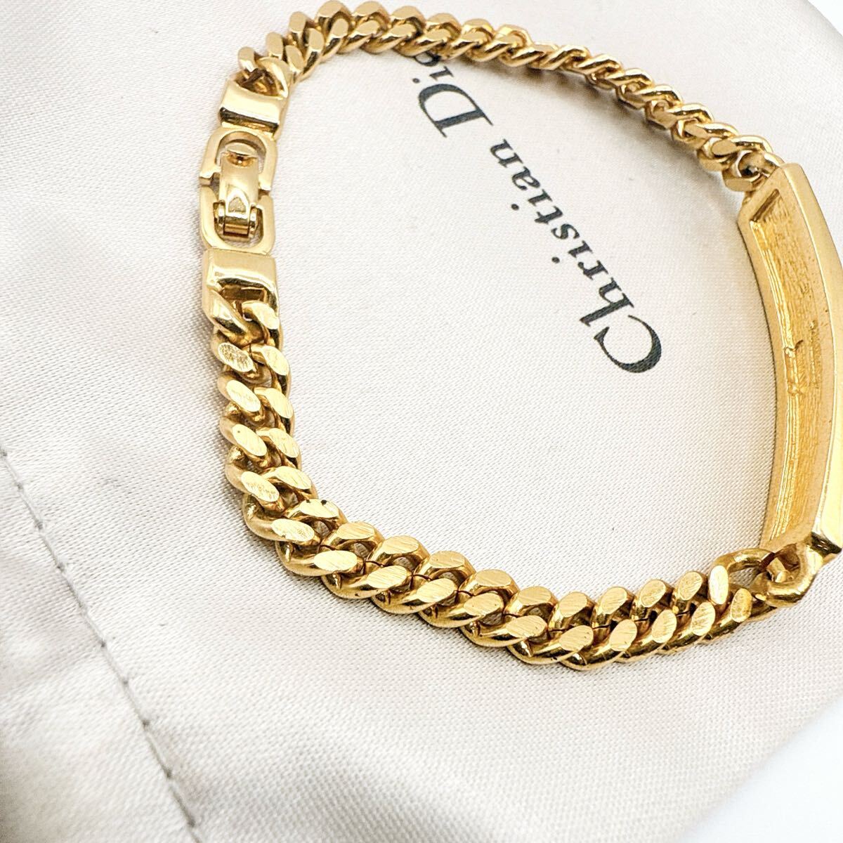 2561-2　【Germany制】　Dior　ブレスレット　バングル　CD　希少　アクセサリー　ディオール　金　ゴールド