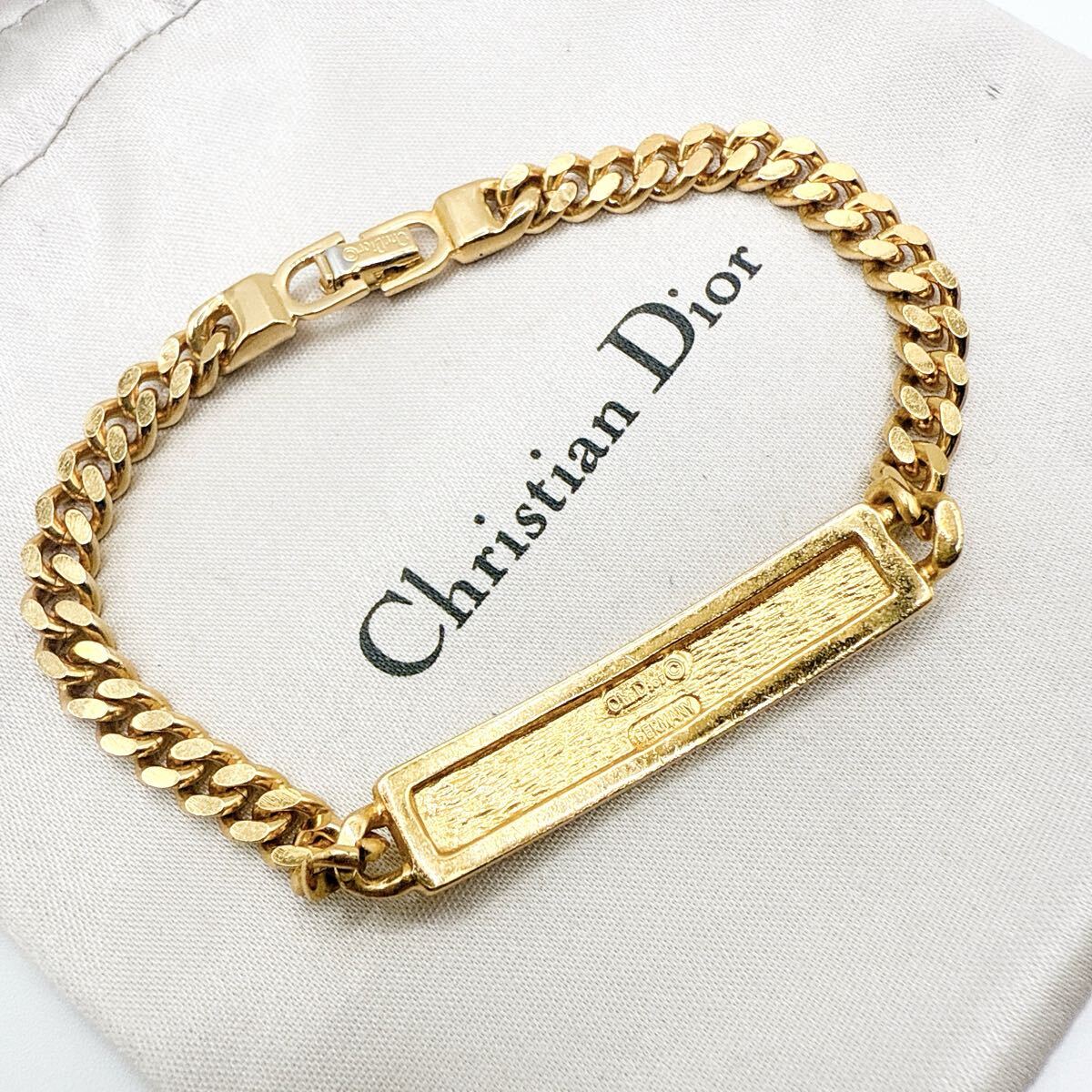 2561-2　【Germany制】　Dior　ブレスレット　バングル　CD　希少　アクセサリー　ディオール　金　ゴールド