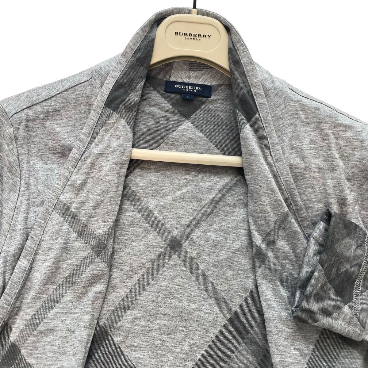 ◆大きいサイズ◆新品未使用◆バーバリー◆BURBERRY 4/40.42.44.46.48/L.XL.3L 洗える！接觸冷感☆リバーシブル変形トッパーカーディガン 