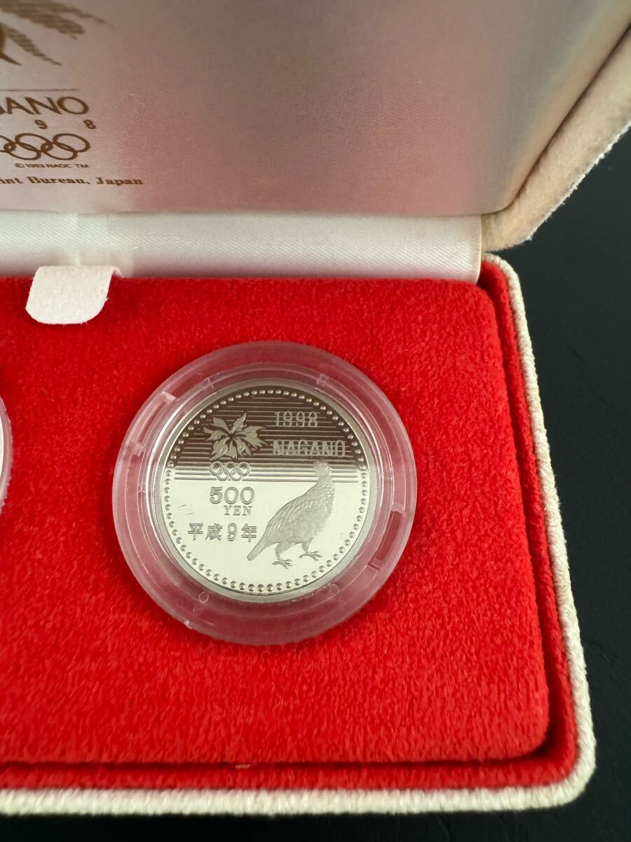 長野オリンピック冬季競技大会記念2次5000円銀貨・500円白銅貨2