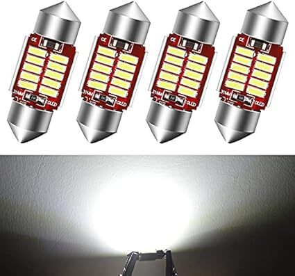 led ルームランプ T10 x 31mm 12-24V 対応 ホワイト 4個 安定した流れ キャンセラー內(nèi)蔵 無極性 2W 40