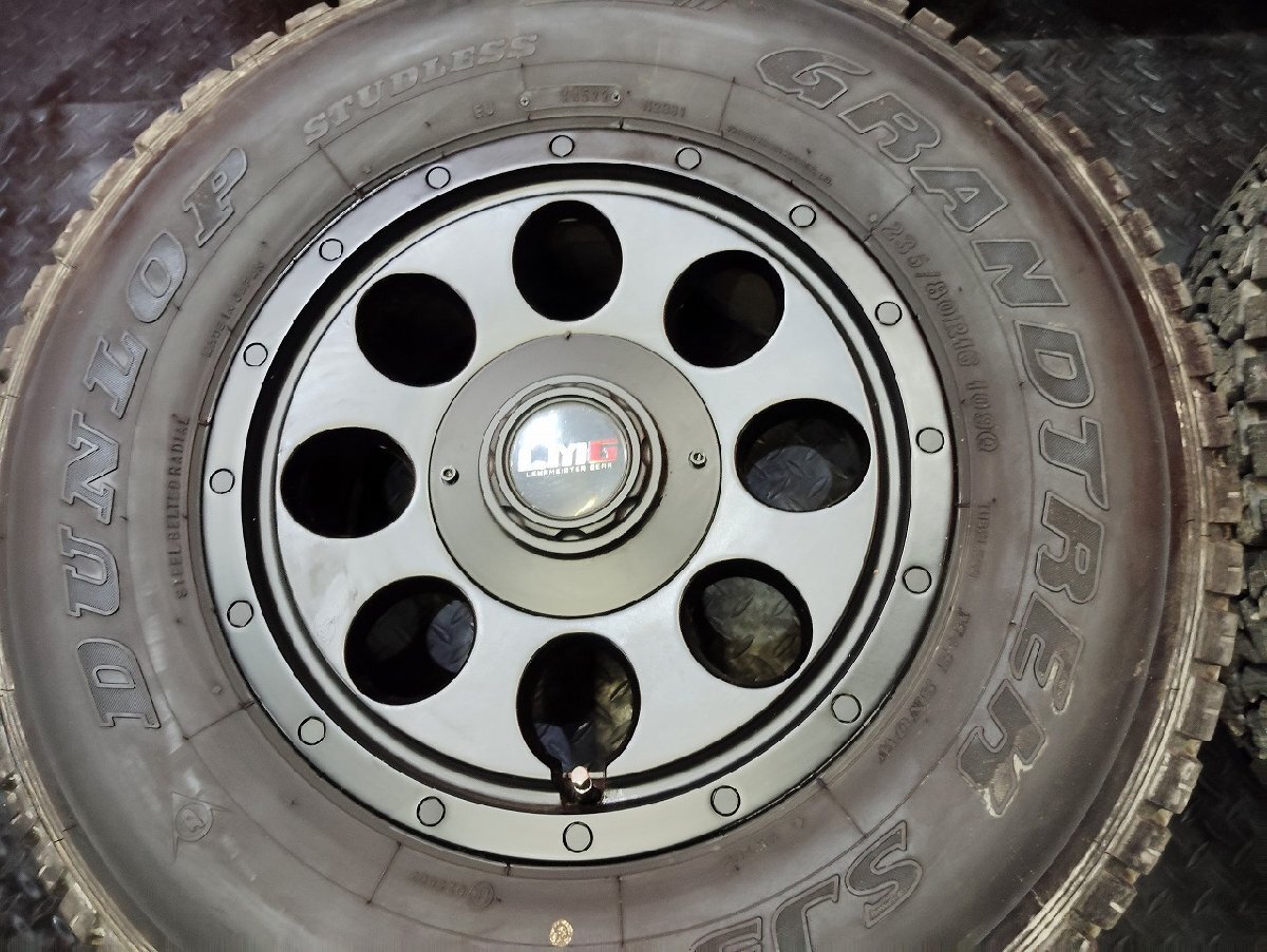 タイヤ走行短め【DUNLOP SJ5 235/80R16】スタッドレス【Lehrmeister GEAR CS-8 16インチ 7J6HPCD139.7+25】22年 ランクルナロー等(VTI191)