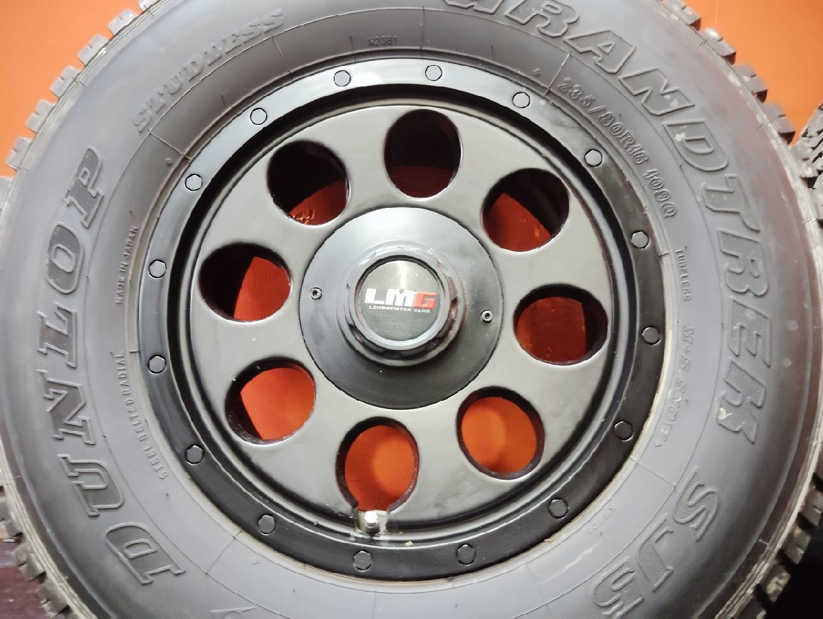 タイヤ走行短め【DUNLOP SJ5 235/80R16】スタッドレス【Lehrmeister GEAR CS-8 16インチ 7J6HPCD139.7+25】22年 ランクルナロー等(VTI191)