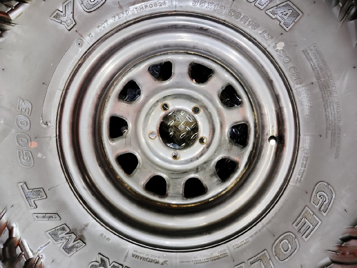 走行短 YOKOHAMA GEOLANDAR M/T G003 35×12.50R15 LT 2021 夏タイヤ デイトナ 15インチ 8J5HPCD114.3約+15 深リム TJラングラー等(KTS184)