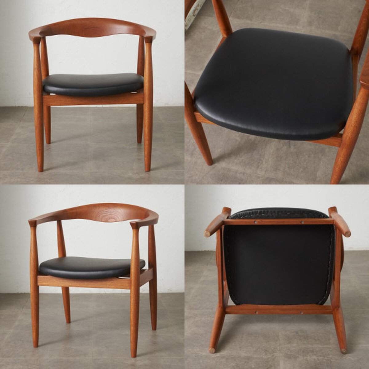 IZ87296F★張替済 北欧 スタイル ヴィンテージ アームチェア 無垢材 チーク 椅子 ダイニングチェア ミッドセンチュリー ビンテージ モダン_画像7