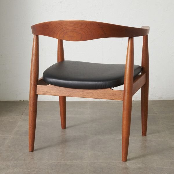 IZ87296F★張替済 北欧 スタイル ヴィンテージ アームチェア 無垢材 チーク 椅子 ダイニングチェア ミッドセンチュリー ビンテージ モダン_画像4