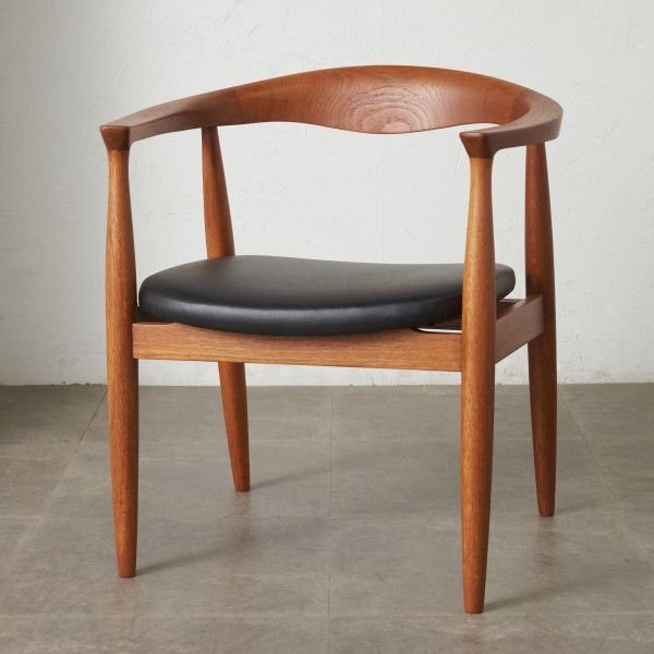 IZ87296F★張替済 北欧 スタイル ヴィンテージ アームチェア 無垢材 チーク 椅子 ダイニングチェア ミッドセンチュリー ビンテージ モダン_画像1