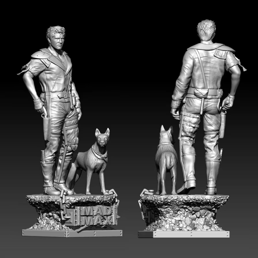 1/24 约75mm ジオラマ 荒廃 世界 ロード ウォリアー 戦士 サバイバー 树脂 模型 犬付 マックス 未涂装 未组み立て フィギュア LT V443