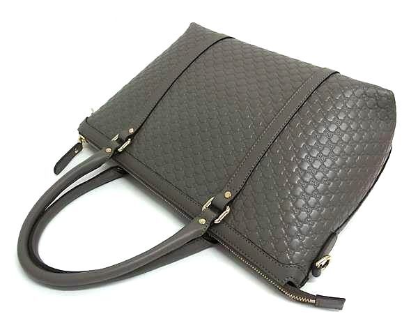 1円 ■極美品■ GUCCI グッチ 449656 498879 マイクログッチシマ レザー 2WAY ハンドバッグ トート ショルダー グレージュ系 FJ8178