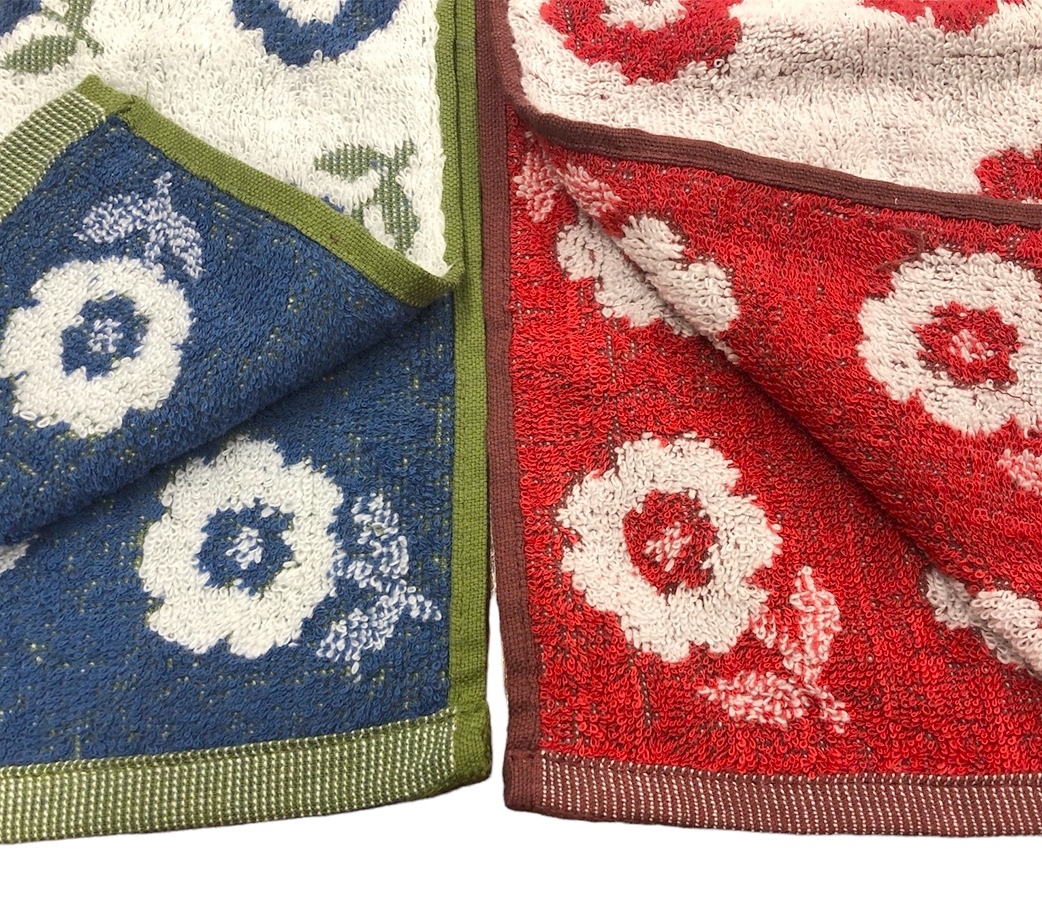 ■可愛いタオルセット　新品タグ付 ふわふわ 無撚糸フェイスタオル★まとめて6点★木で休む鳥 花 森の動物たち★ナチュラル系★￥3300_画像9