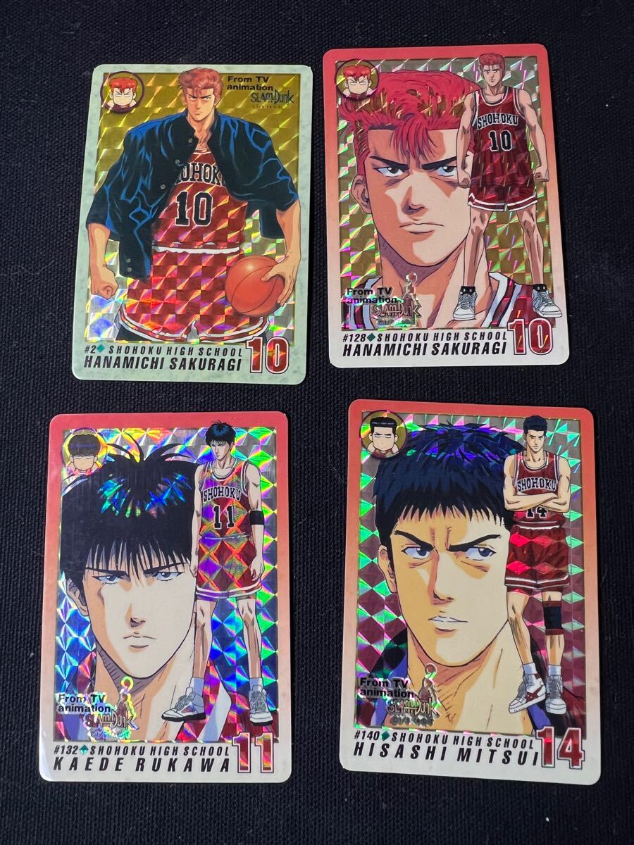 スラムダンク カードダス BANDAI キラ プリズム 當(dāng)時(shí)物 桜木花道 流川楓 三井壽 4枚まとめ売り 希少 レア 貴重