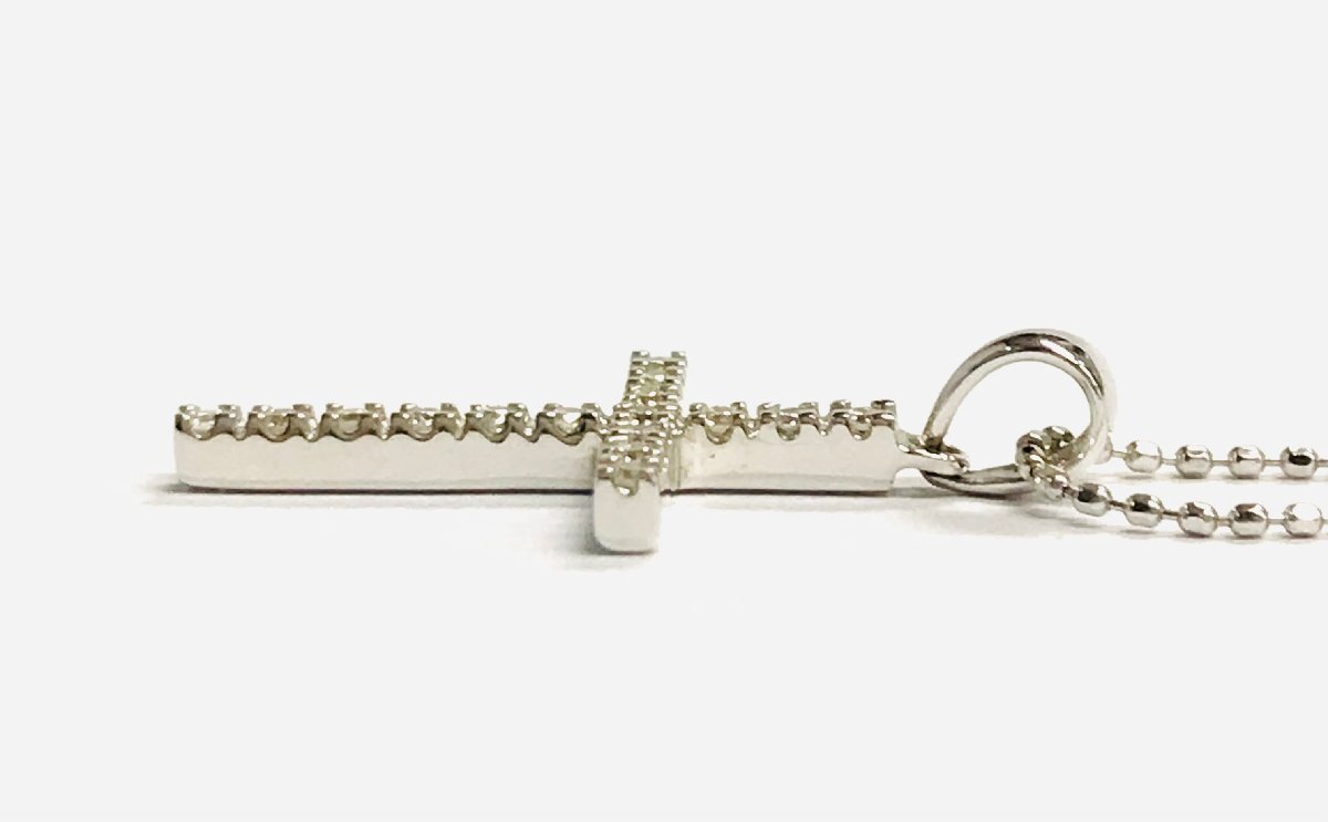 qoj.ZBU03　Folli Follie　フォリフォリ　K18　ゴールド　ダイヤモンド　クロスネックレス　D0.11ｃｔ　_画像4