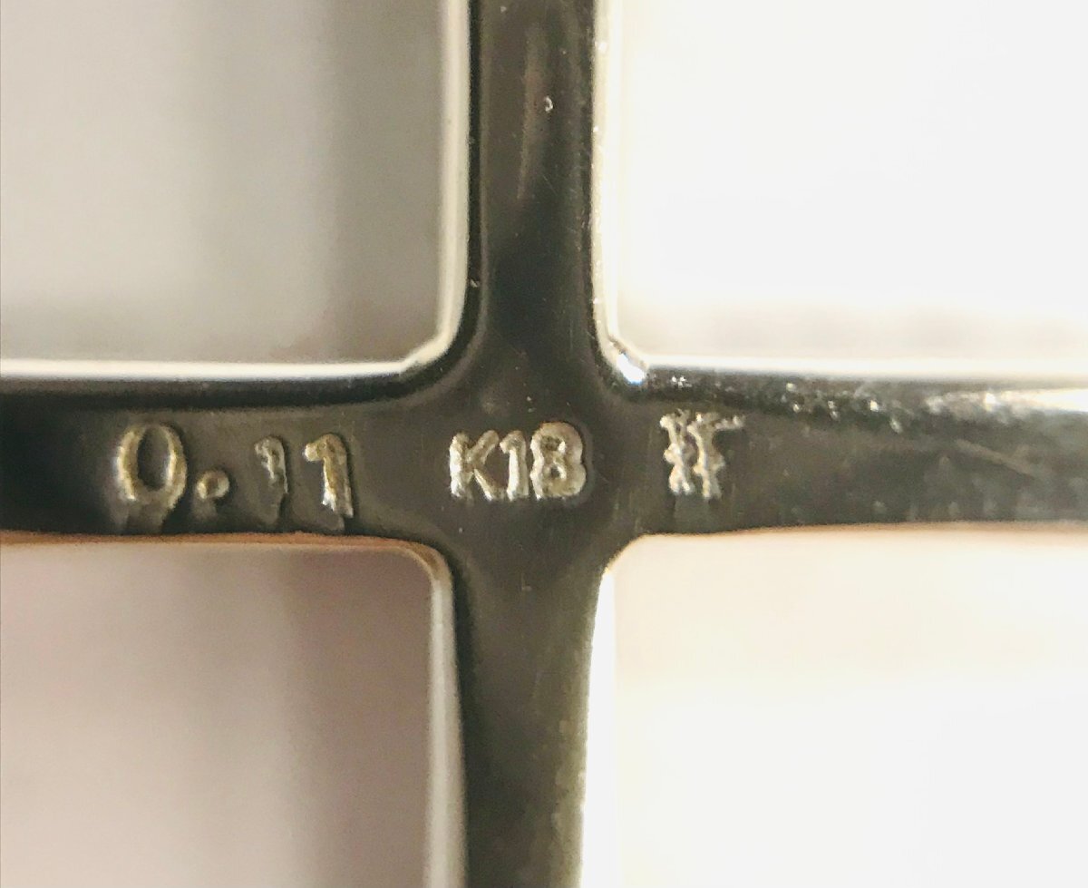 qoj.ZBU03　Folli Follie　フォリフォリ　K18　ゴールド　ダイヤモンド　クロスネックレス　D0.11ｃｔ　_画像9