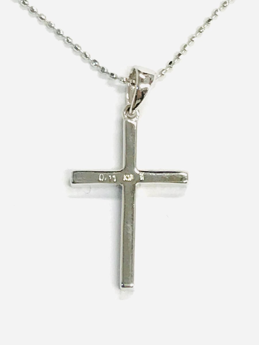 qoj.ZBU03　Folli Follie　フォリフォリ　K18　ゴールド　ダイヤモンド　クロスネックレス　D0.11ｃｔ　_画像3