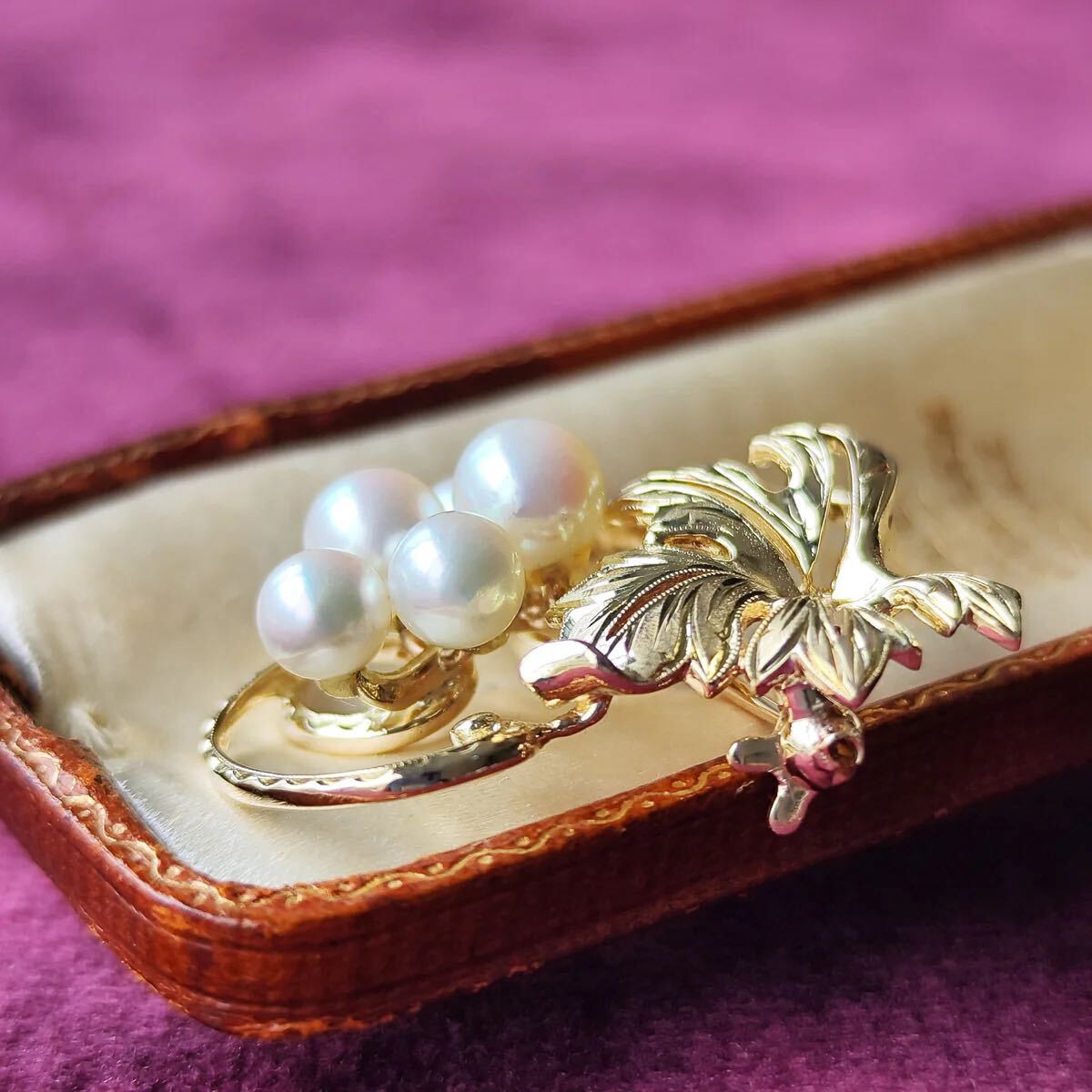 MIKIMOTO ミキモト あこや真珠 葡萄のモチーフ ヴィンテージ
