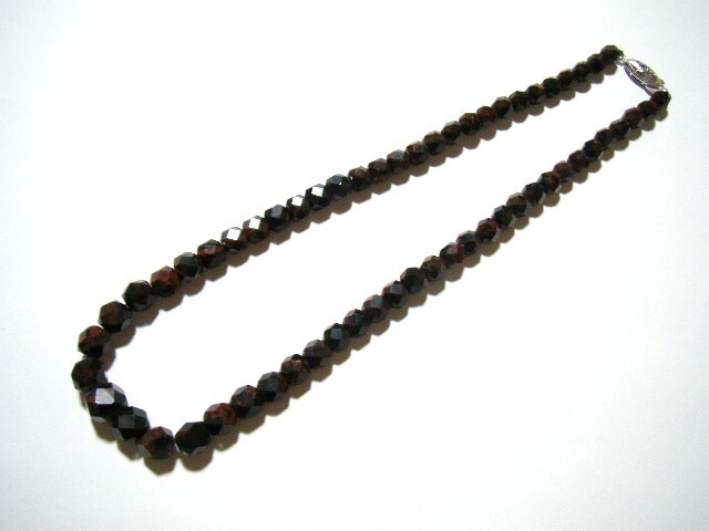 ★留具 SILVER 十勝石 ネックレス 多面カット 6mm～10mm 44cm グラデーションタイプ 【FC9】