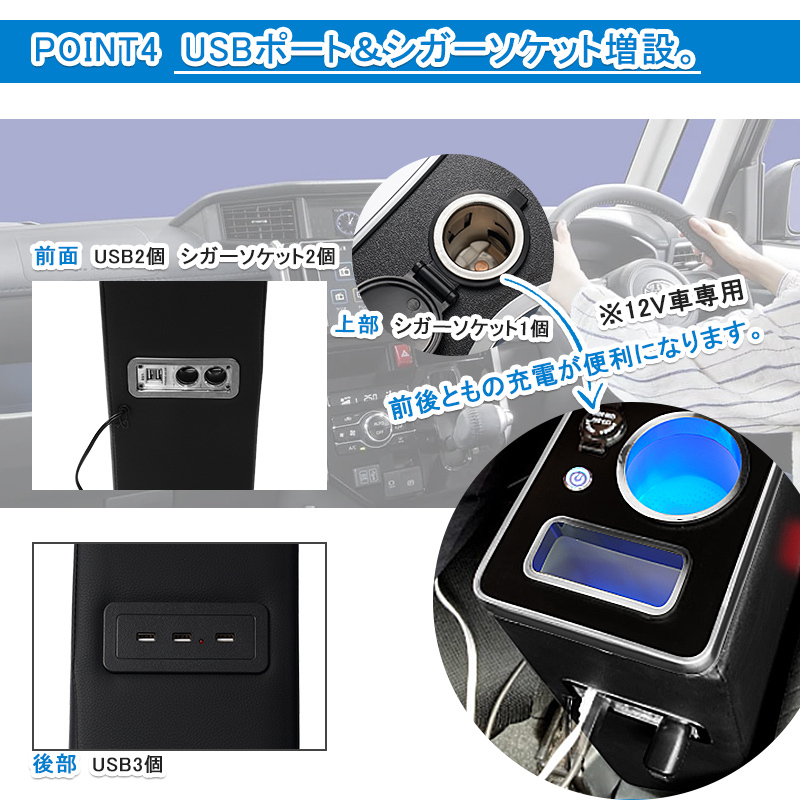 タンク ルーミー コンソールボックス アームレスト コンソール 肘置き ドリンクホルダー 車 収納 カップホルダー USB充電 ひじ掛け Y1528