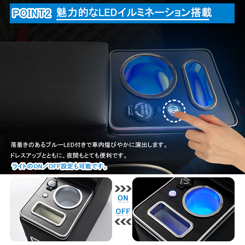 タンク ルーミー コンソールボックス アームレスト コンソール 肘置き ドリンクホルダー 車 収納 カップホルダー USB充電 ひじ掛け Y1528