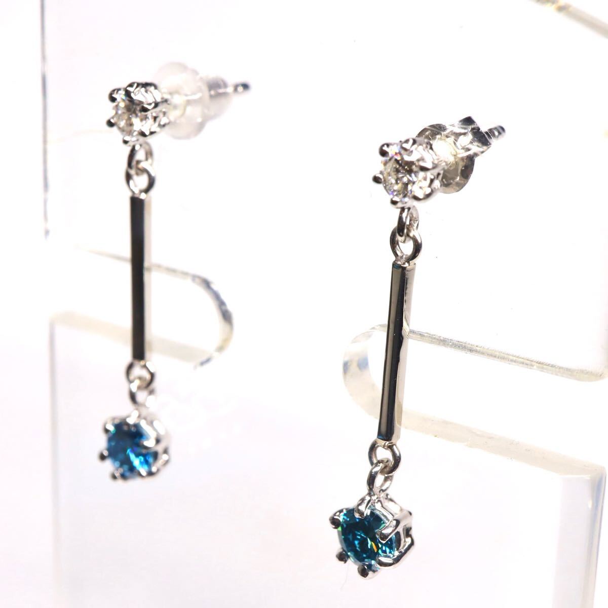 0.27/0.27ct!!Pt850!!▲天然ダイヤモンドピアス▲J 約1.8g diamond pierce jewelry ジュエリー レディース EA2/EA3 S30