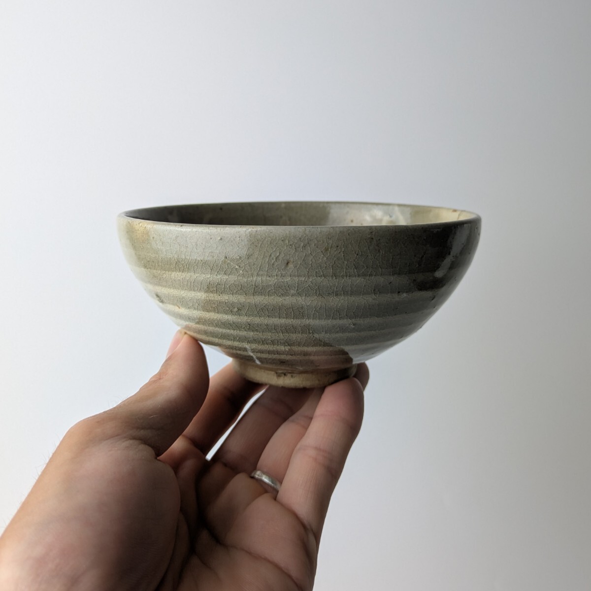 瀬戸輪線文茶碗 やきもの 骨董 古美術(shù)