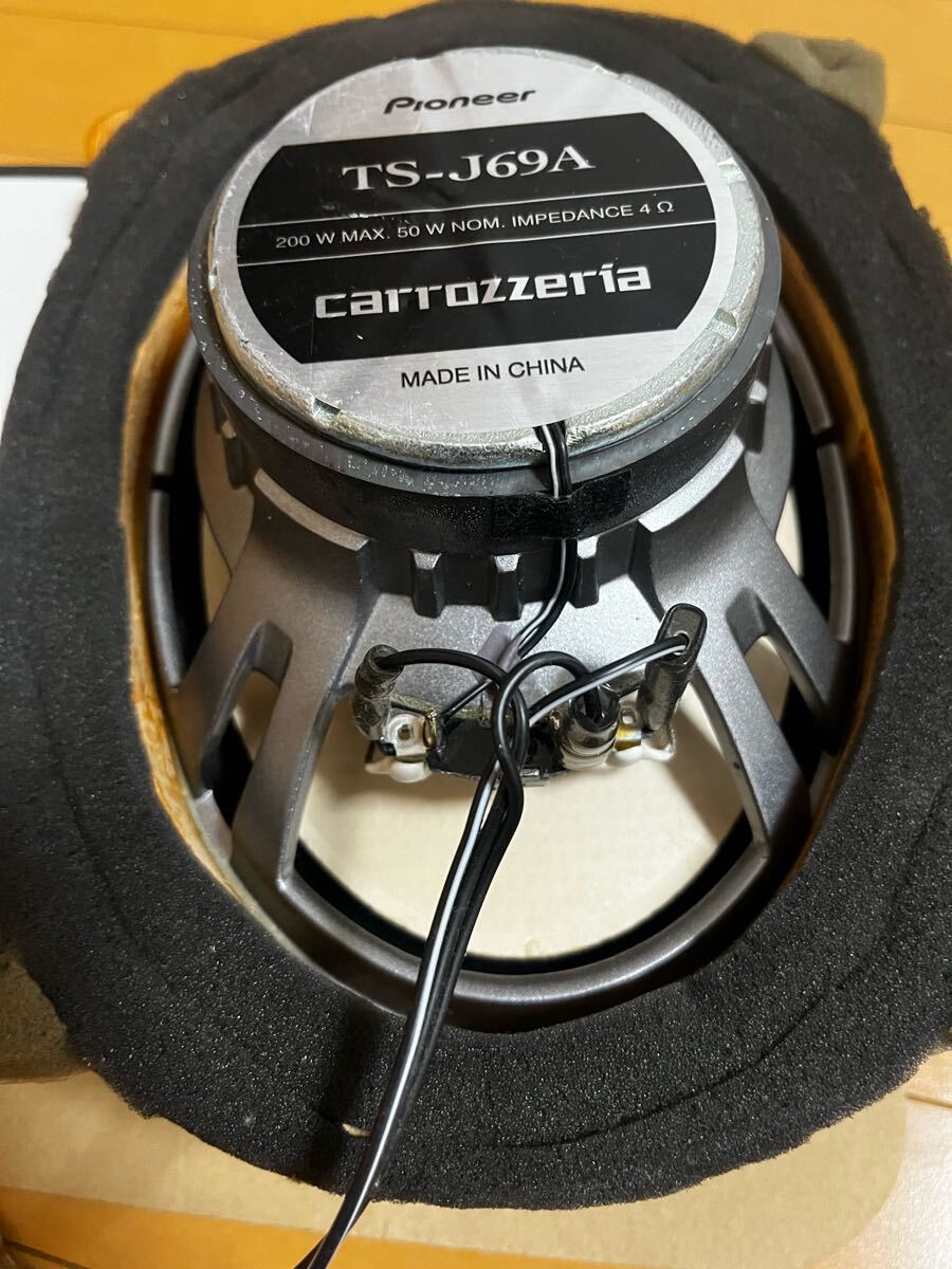 カロッツェリア carrozzeria パイオニア　TS-J69A 楕円スピーカー　アルテッツァ用加工バッフルベース付き　ツイーター　ネットワーク付き