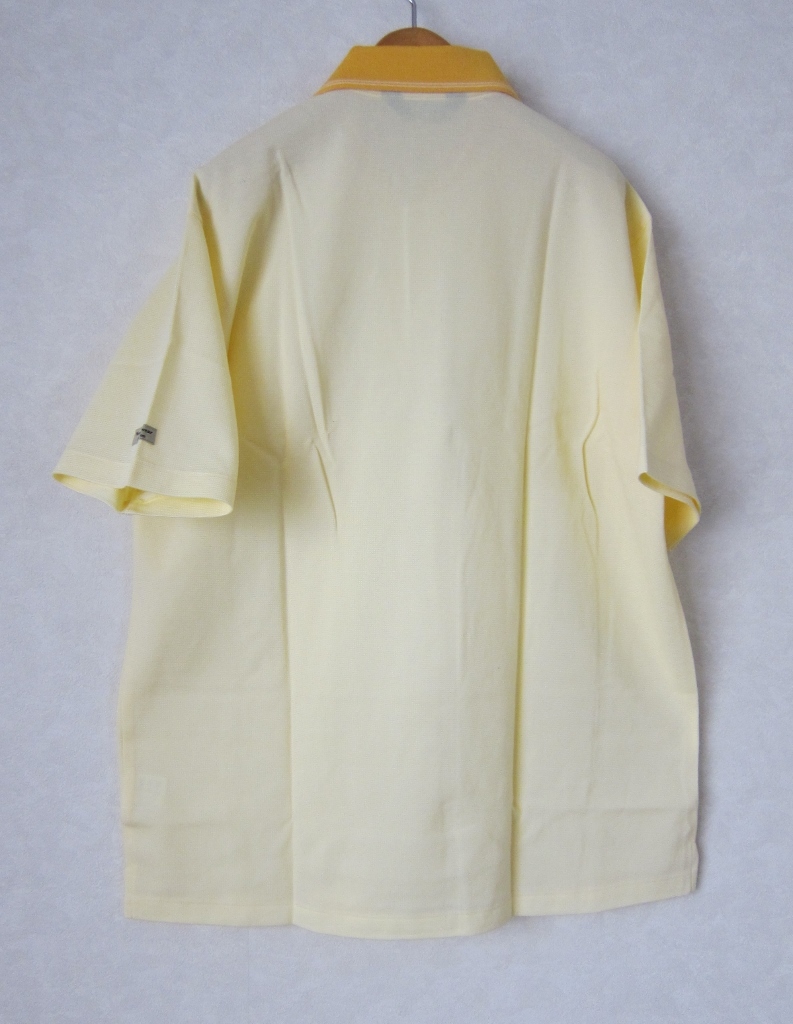 ④新品?タグ付 マンシングウェア Munsingwear 半袖ポロシャツ サイズLL 吸汗速干性 日本制 デサント クリーム×オレンジ　ゴルフウェア