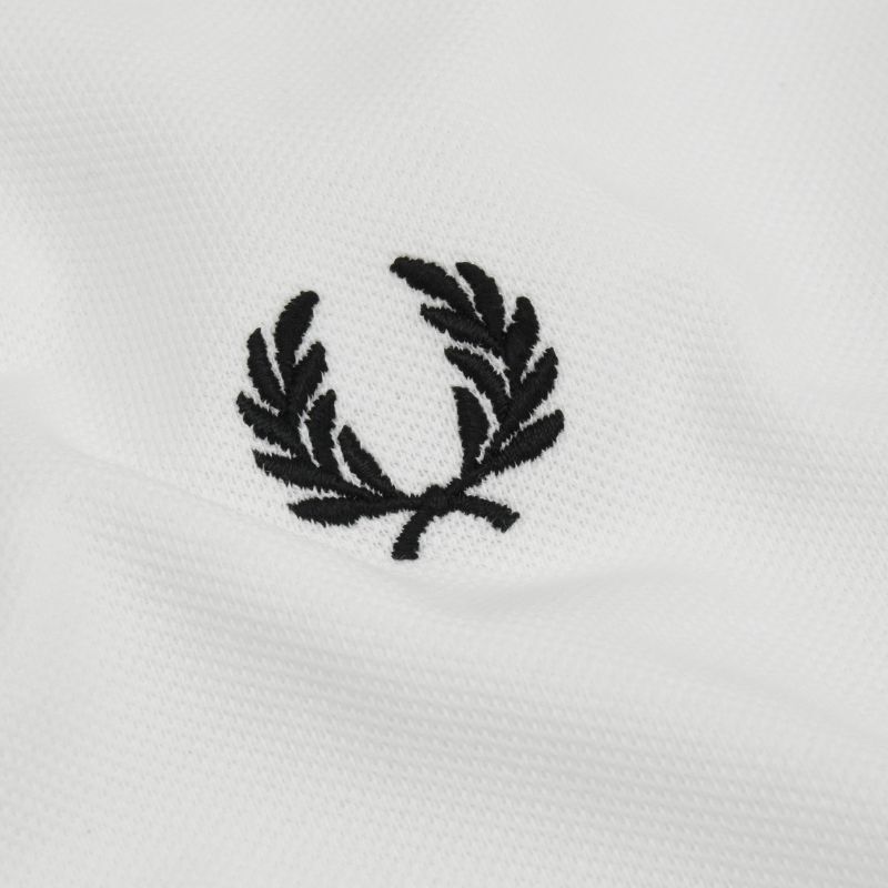 新品タグ付1.4萬◇FRED PERRY◇M3600 鹿の子ポロシャツ◇サイズM◇白×黒ライン◇フレッドペリー◇正規(guī)勥?