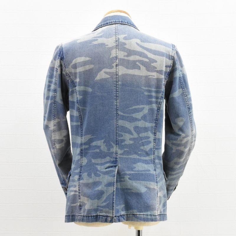 Jungle Storm◇迷彩柄ウオッシュドデニムジャケット◇サイズL◇ブルー系◇ジャングルストーム_画像6