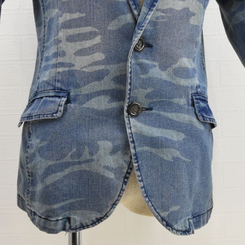 Jungle Storm◇迷彩柄ウオッシュドデニムジャケット◇サイズL◇ブルー系◇ジャングルストーム_画像4