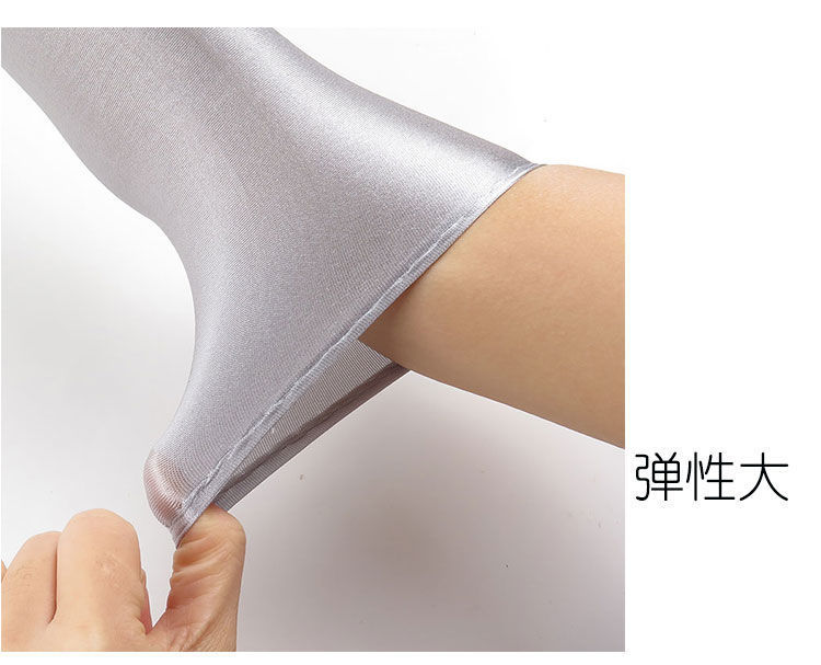 124047半光沢ロング手袋サテン系素材日焼け防止パーティー向けホワイト