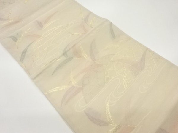 ys7376286; 宗sou 流水に光悦垣・笹模様織出し袋帯【着】 仕立て上がり