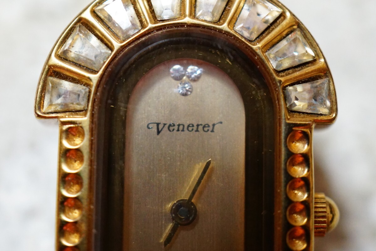 1018 Venerer PARIS ゴールドカラー レディース 腕時(shí)計(jì) アクセサリー ヴィンテージ ブランド クォーツ 不動(dòng)品