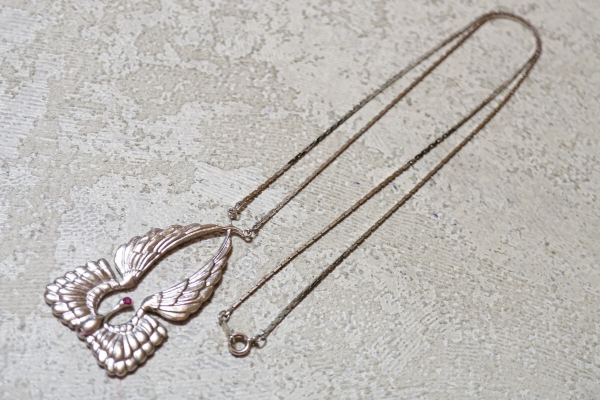 819 天然ルビー アニマル 鳥類 ペンダント ネックレス ヴィンテージ アクセサリー 天然石 寶石 色石 カラーストーン 裝飾品