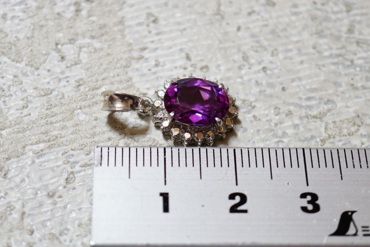 87 カラーチェンジサファイア ペンダント ネックレス ヴィンテージ アクセサリー 寶石 色石 カラーストーン 裝飾品